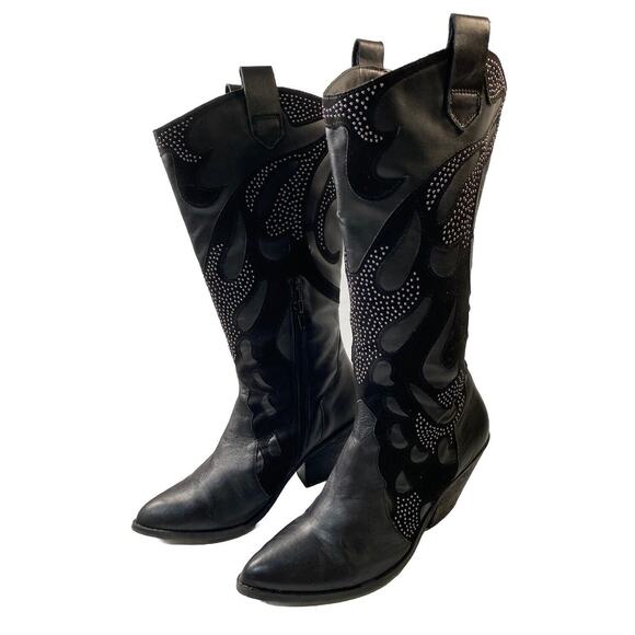 Carlos By Carlis Santana Axel Studded Western Boots 9.5 M $Retail $169 - Picture 7 of 11